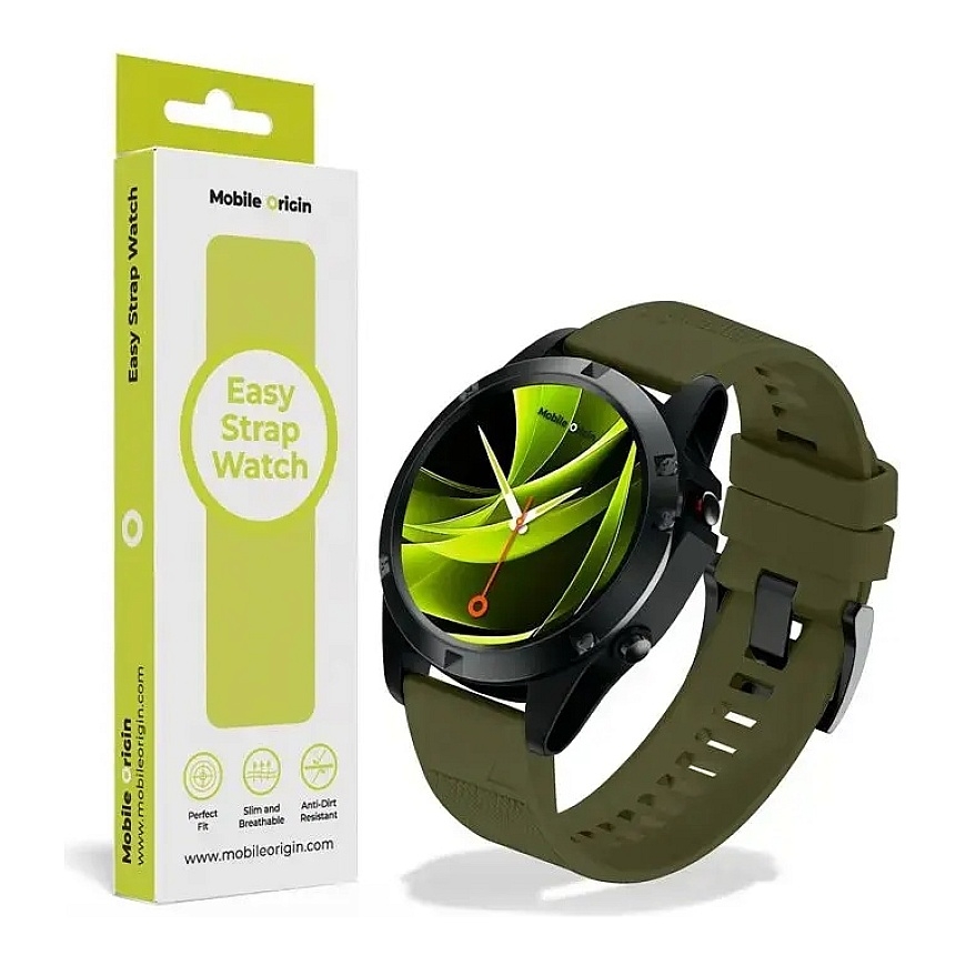 Mobile Origin Easy Strap Quick Fit Garmin ES1-le, 26mm Tume Roheline
