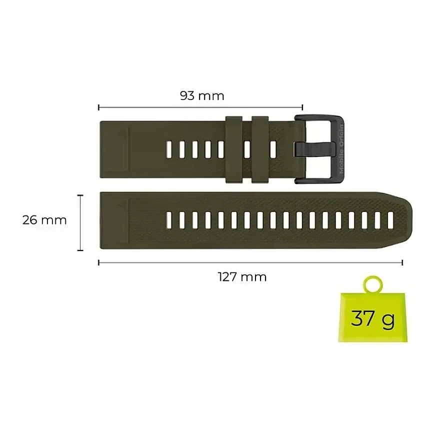 Mobile Origin Easy Strap Quick Fit Garmin ES1, 26mm Tamsiai Žalia – 2