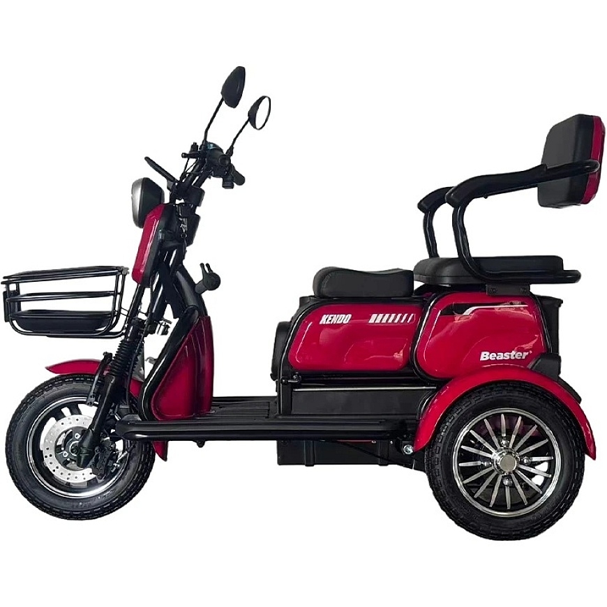 Beaster Sähköinen kolmipyöräinen skootteri, BSKENDO1A, punainen, koottu, 500 W – 3