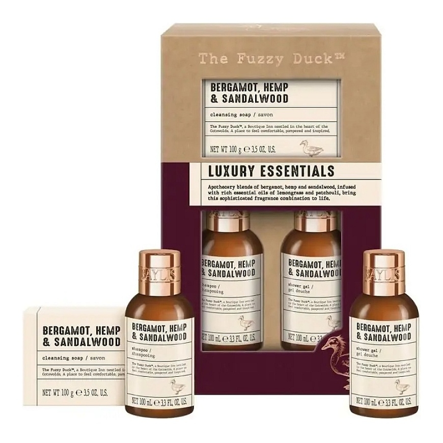 Debenhams Men the Fuzzy Duck Bergamot, Hemp & Sandalwood Men's Luxury Essentials Gift Set – 3