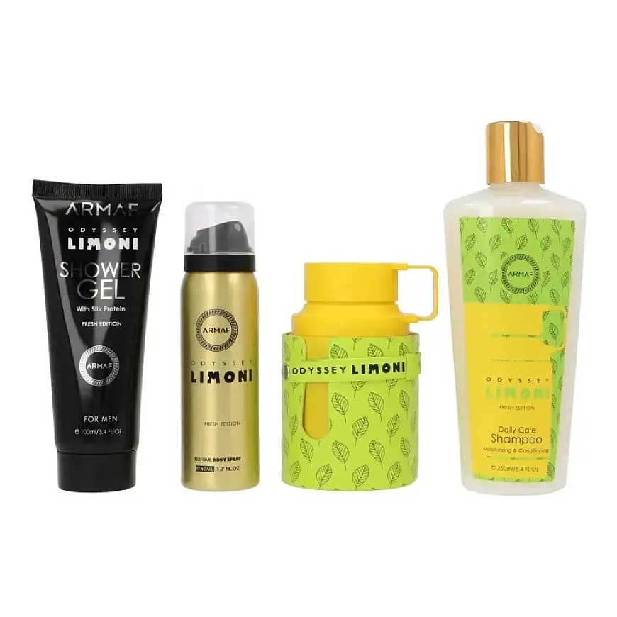Komplekts Armaf Odyssey Limoni Fresh Edition Edp 100ml + Parfīmu ķermeņa sprejs 50ml + Dušas želeja 100ml + Šampūns 250ml – 2