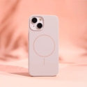 Silicone Thin чехол с поддержкой MagSafe для телефона iPhone 13 розовый