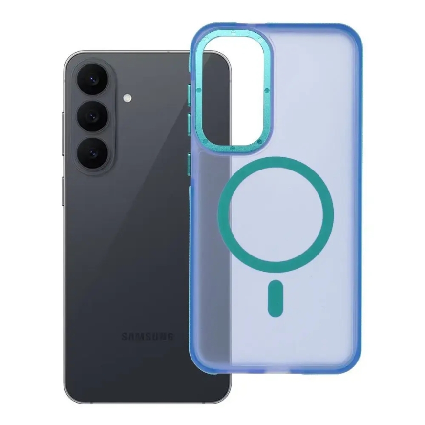 Case for Samsung S26 FE Forcell F-Protect Vivid Premium compatible with MagSafe blue