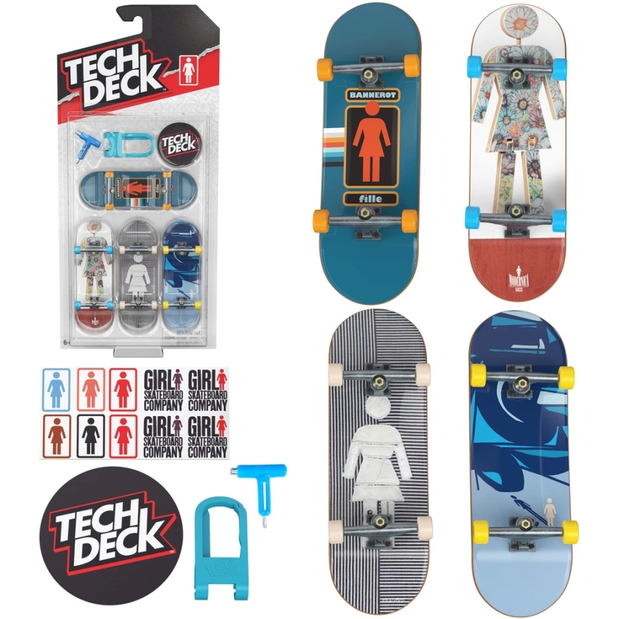 Набор Tech Deck для фингербординга с 4 мини скейтбордами Girl Skate