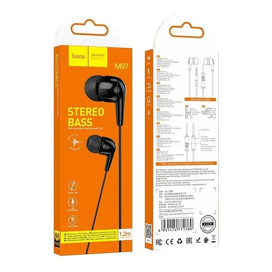 Juhtmeühendusega kõrvaklapid USB C Hoco M97 must – 5