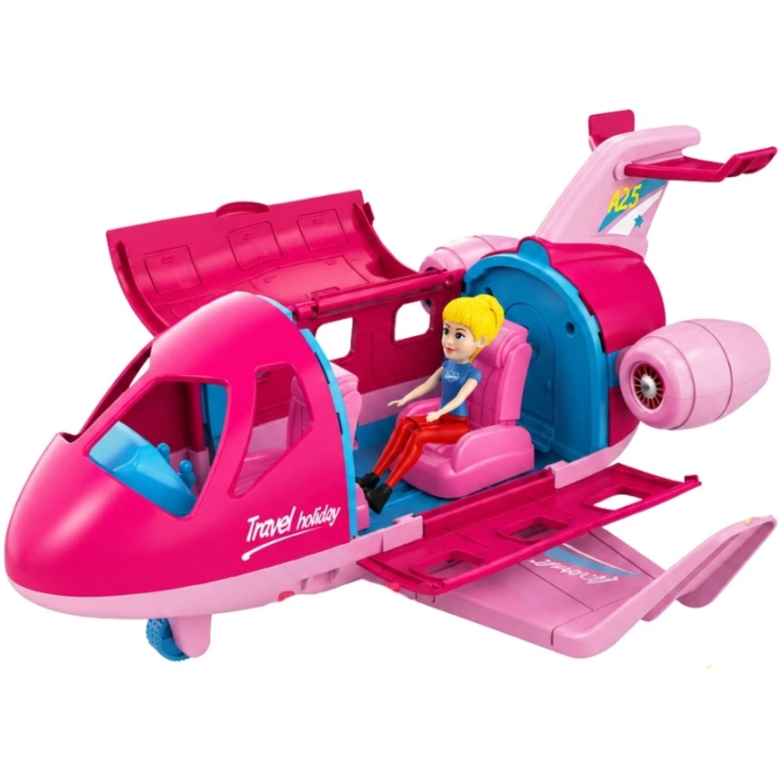 Lean Toys Nukkilentokone vaaleanpunainen 9 kpl. – 4