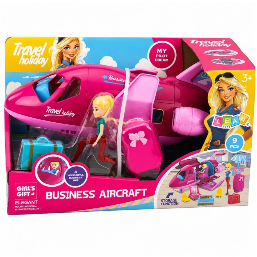 Lean Toys Кукольный самолет розовый 9 шт. – 5