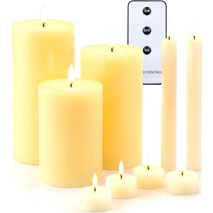 KOOPMAN Erilaiskokojen LED-kynttiläsetti kaukosäätimellä – 4