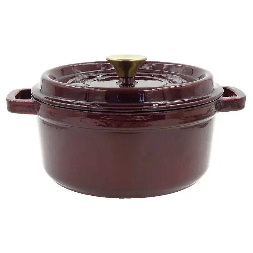 Pyöreä valurautapata kannella, 3.6L / 24cm, kirsikanpunainen – 2