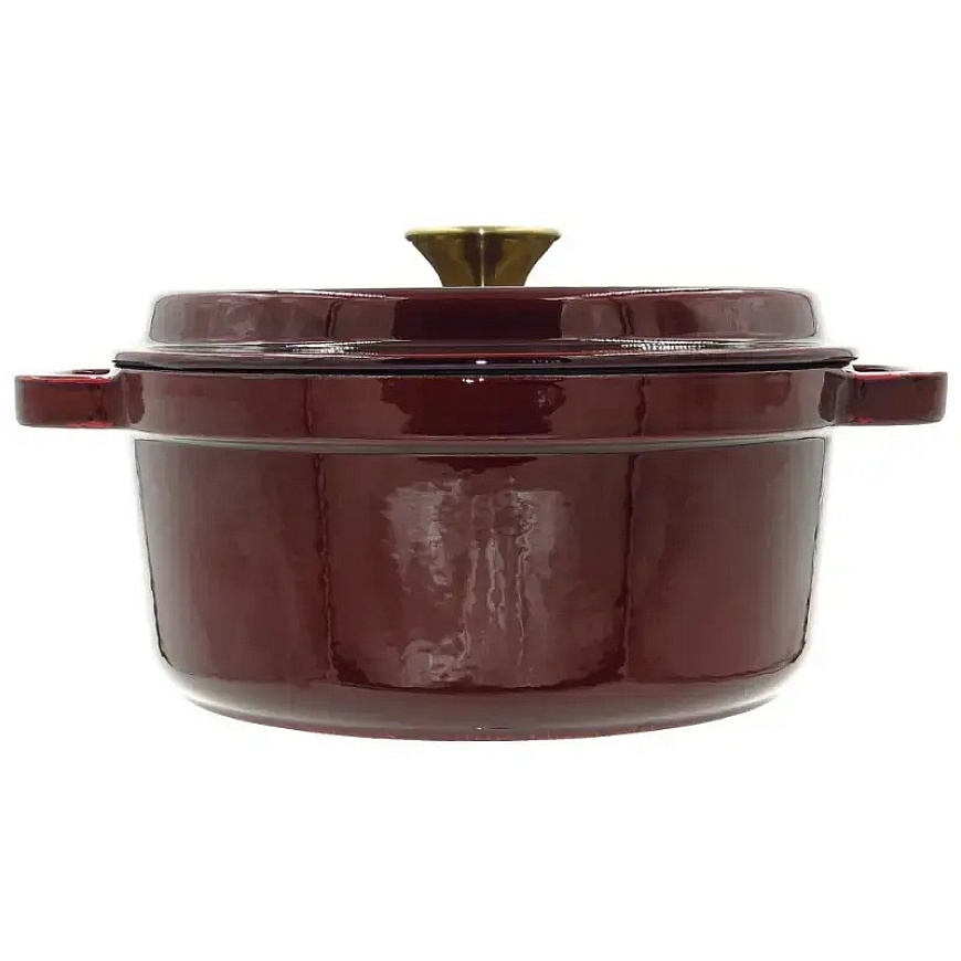 Pyöreä valurautapata kannella, 3.6L / 24cm, kirsikanpunainen – 4