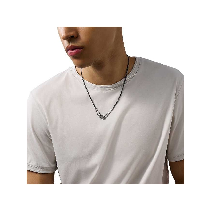 Armani Black Men's Necklace with Crystals EGS3172001 – 2