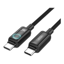 XO NB-Q312B duomenų perdavimo ir įkrovimo laidas | USB-C į USB-C | PD | 240W | su LED ekranu | 2m | juodas XO NB-Q312B duomenų perdavimo ir įkrovimo laidas | USB-C į USB-C | PD | 240W | su LED ekranu | 2m | juodas
