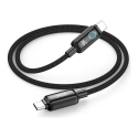 XO NB-Q312B duomenų perdavimo ir įkrovimo laidas | USB-C į USB-C | PD | 240W | su LED ekranu | 2m | juodas XO NB-Q312B duomenų perdavimo ir įkrovimo laidas | USB-C į USB-C | PD | 240W | su LED ekranu | 2m | juodas