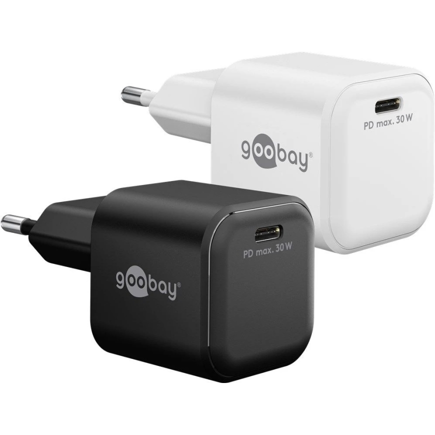 Зарядное устройство Goobay GaN Nano 1x USB-C 30W белое (79153) – 2