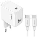 USAMS CC339 T76 45W GaN USB-C wall charger + SJ711 USB-C to USB-C cable (1m, white) USAMS CC339 T76 45W GaN USB-C wall charger + SJ711 USB-C to USB-C cable (1m, white)