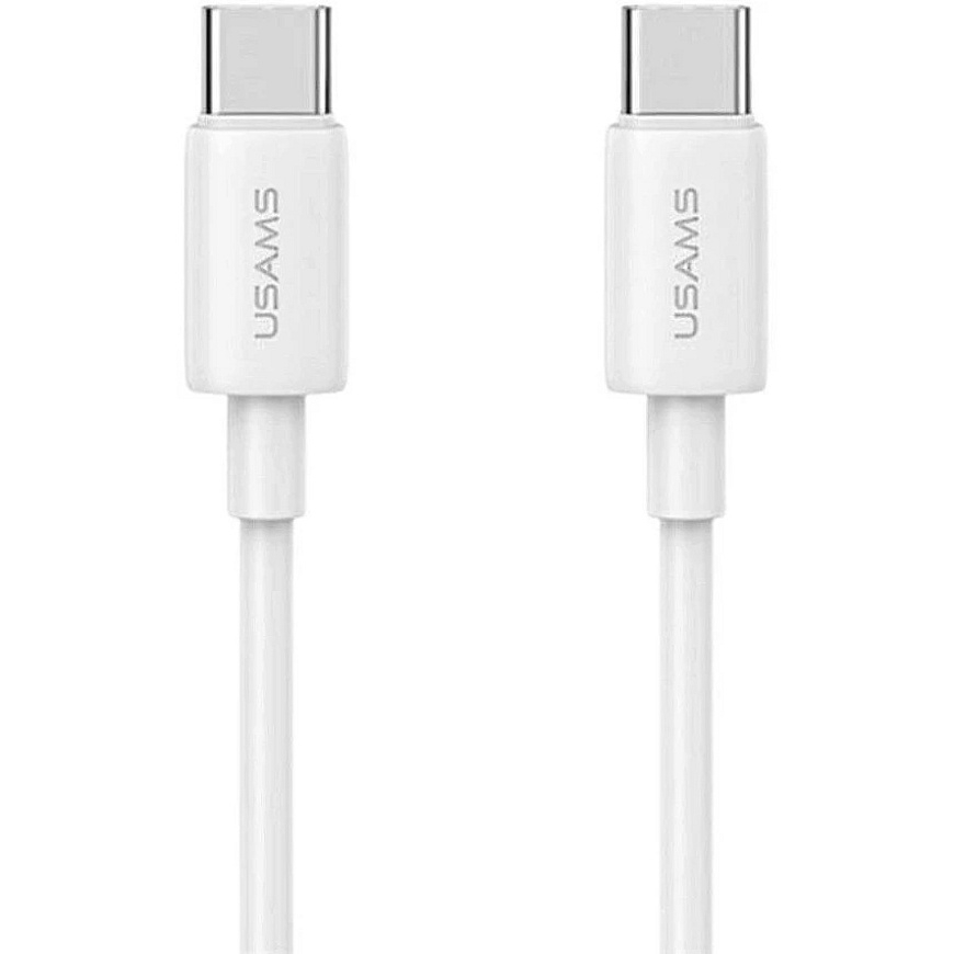 USAMS CC339 T76 45W GaN USB-C seinale laadija + SJ711 USB-C USB-C kaabel (1m, valge) – 5