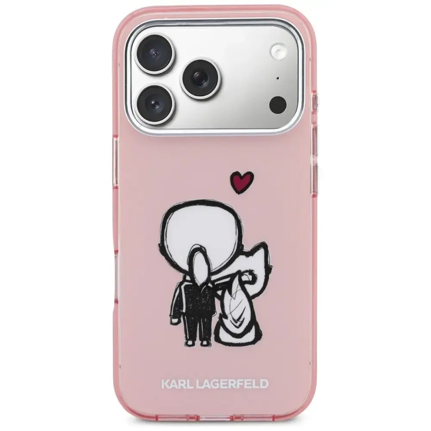 Karl Lagerfeld Karl & Choupette maciņš ar MagSafe atbalstu telefonam iPhone 17 Pro rozā – 3