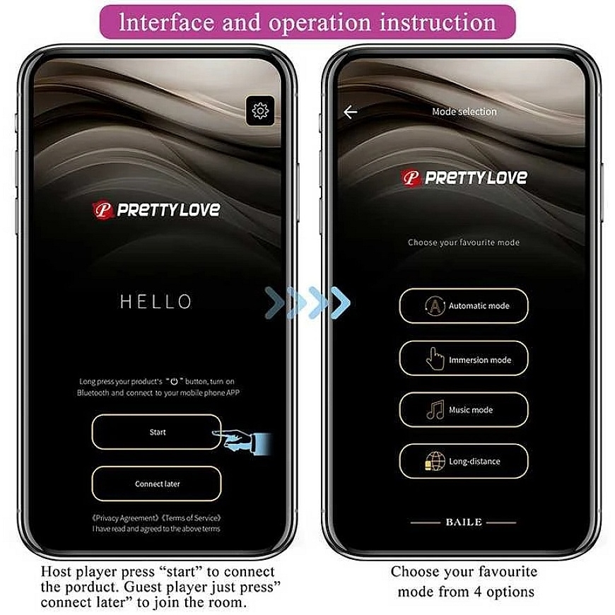 Pretty Love Flirtation LYBAILE App Control, silicone, 12 vibration functions, USB rechargeable. – 2