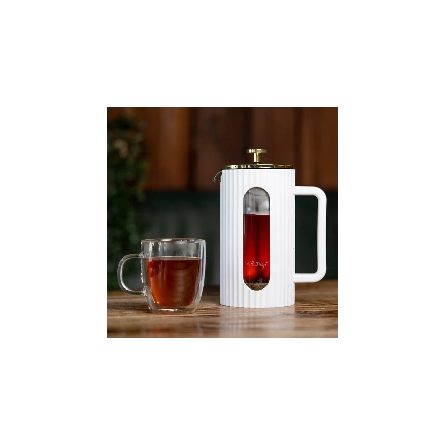 Vialli Design Kafijas un Tēja Vārīšanas Ierīce Balta Livio 1000 ml
