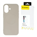 Wozinsky Silicone telefono dėklas su MagSafe palaikymu Samsung Galaxy S25 (S931) smėlio spalvos