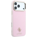Dėklas Guess Saffiano Small 4G & Classic Logo MagSafe, skirtas iPhone 18 Pro / 17 Pro, rožinis Dėklas Guess Saffiano Small 4G & Classic Logo MagSafe, skirtas iPhone 18 Pro / 17 Pro, rožinis