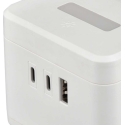 Viking maitinimo adapteris YC23H, 2x 230 V, 1x USB-A, 2x USB-C, jutiklinė lemputė, stovo funkcija, balta Viking maitinimo adapteris YC23H, 2x 230 V, 1x USB-A, 2x USB-C, jutiklinė lemputė, stovo funkcija, balta