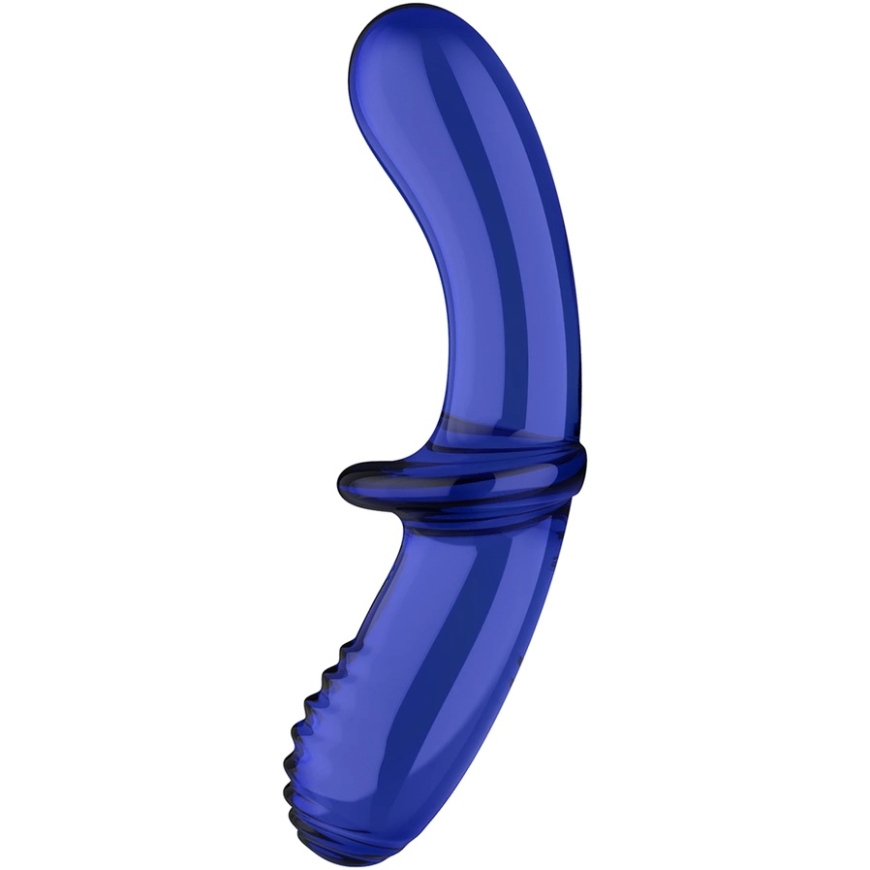 Satisfyer Double Crystal dildo szklane Light Mėlyna – 4