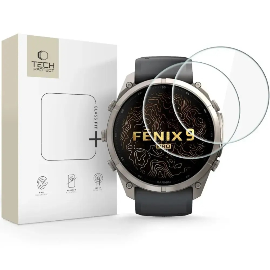 Tech-Protect kaitseklaas Garmin Fenix 9 Pro (51 mm) jaoks | läbipaistev (2 tk.)
