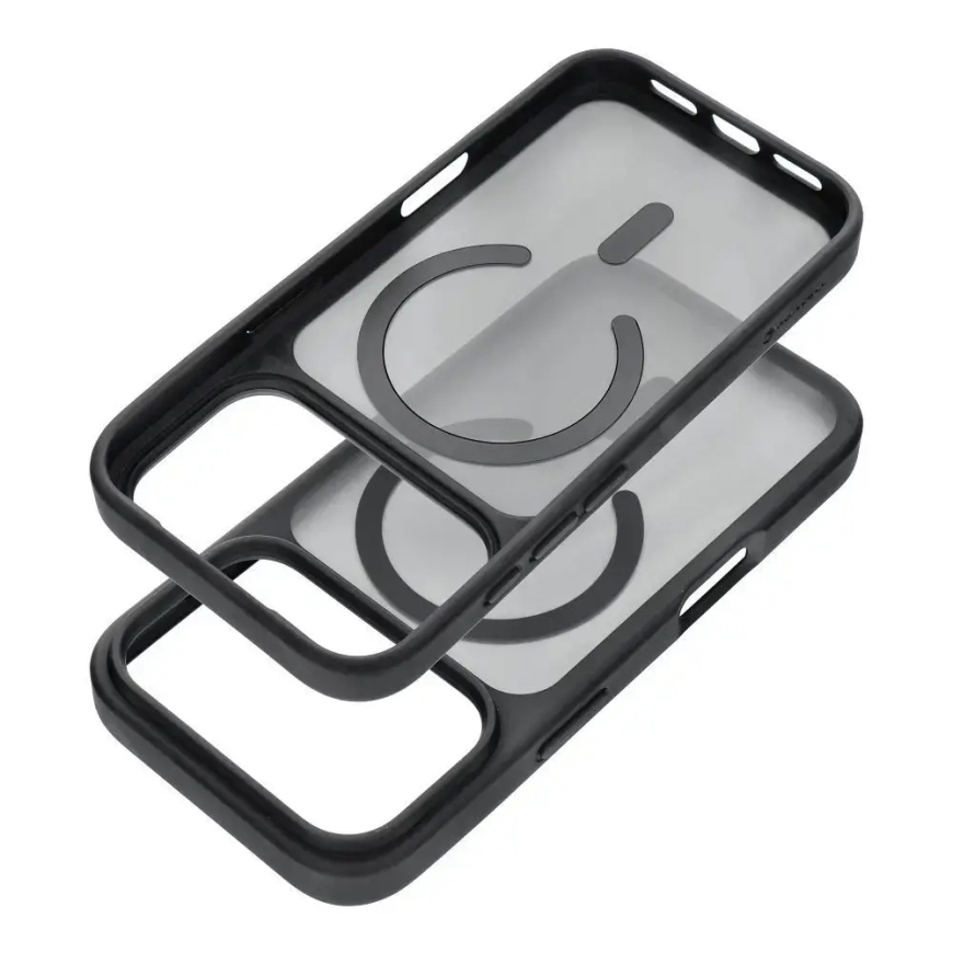Dėklas iPhone 11 Pro Max Forcell F-Protect Smoke Hybrid Premium Lite, suderinamas su MagSafe, juodas – 2