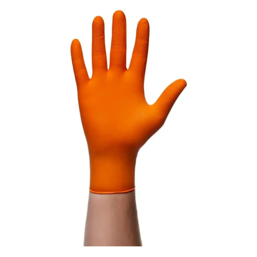 Mercator GoGrip oranžinės nitrilo pirštinės 4 vnt. dydis XL – 2