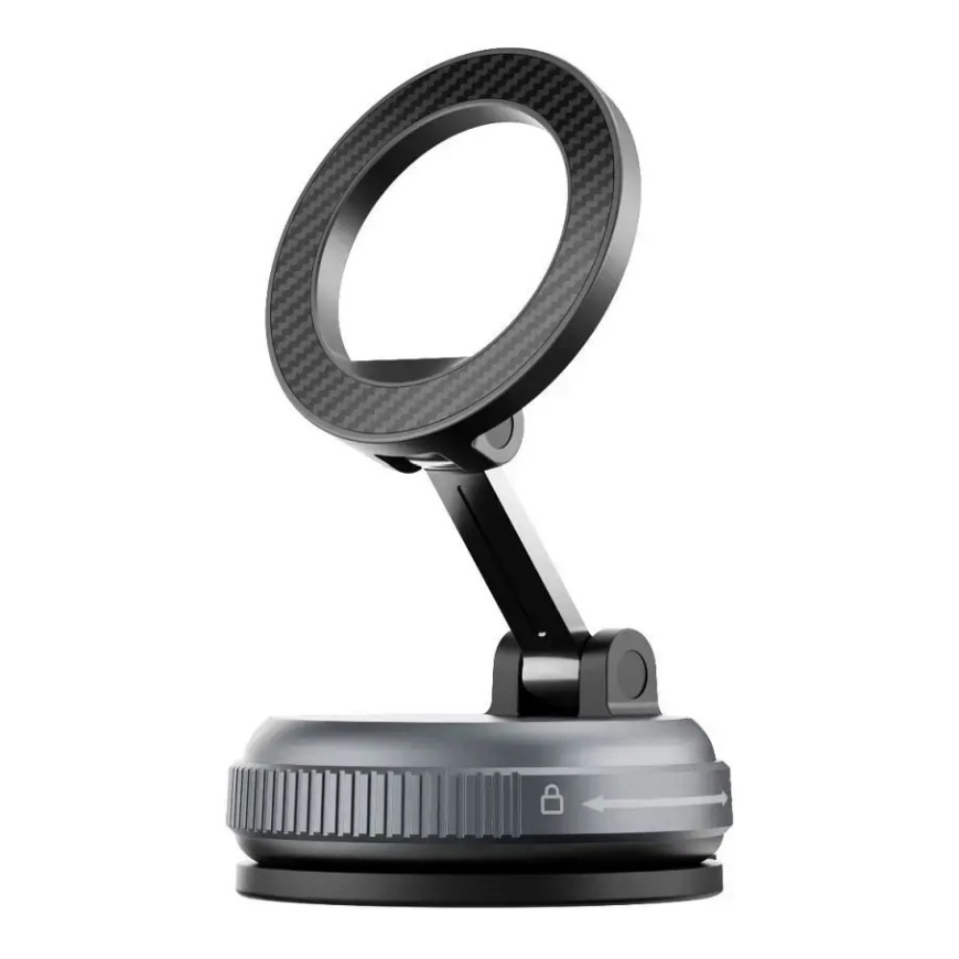 Forcell F-Grip Magic Mag magnetinis automobilinis telefono laikiklis su prisiurbtuku suderinamas su MagSafe juodas – 3