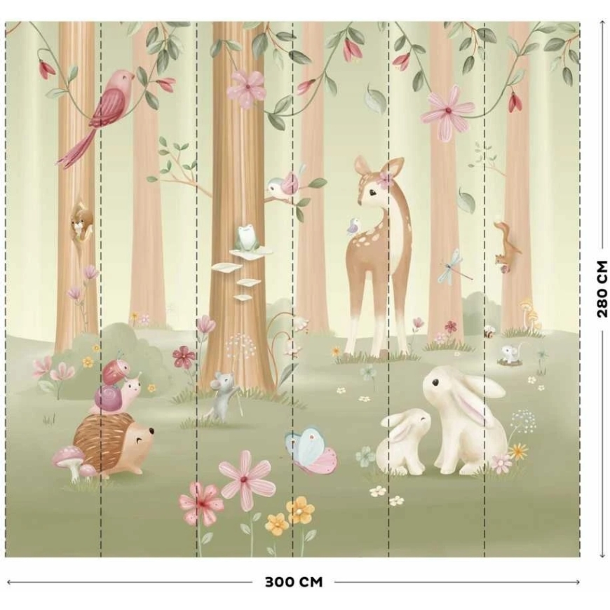 Little Dutch Valokuvatausta fleece 'Satu Puutarha' 300x280 cm – 2