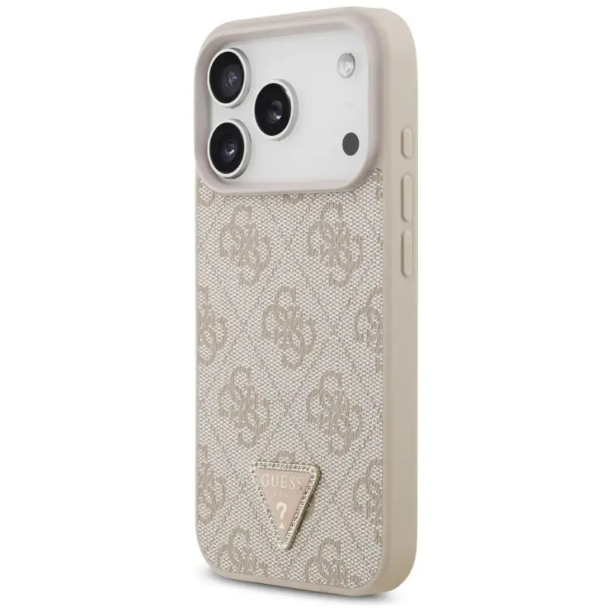 Guess Leather 4G Triangle Strass MagSafe Case for iPhone 18 Pro / 17 Pro Pink – 2