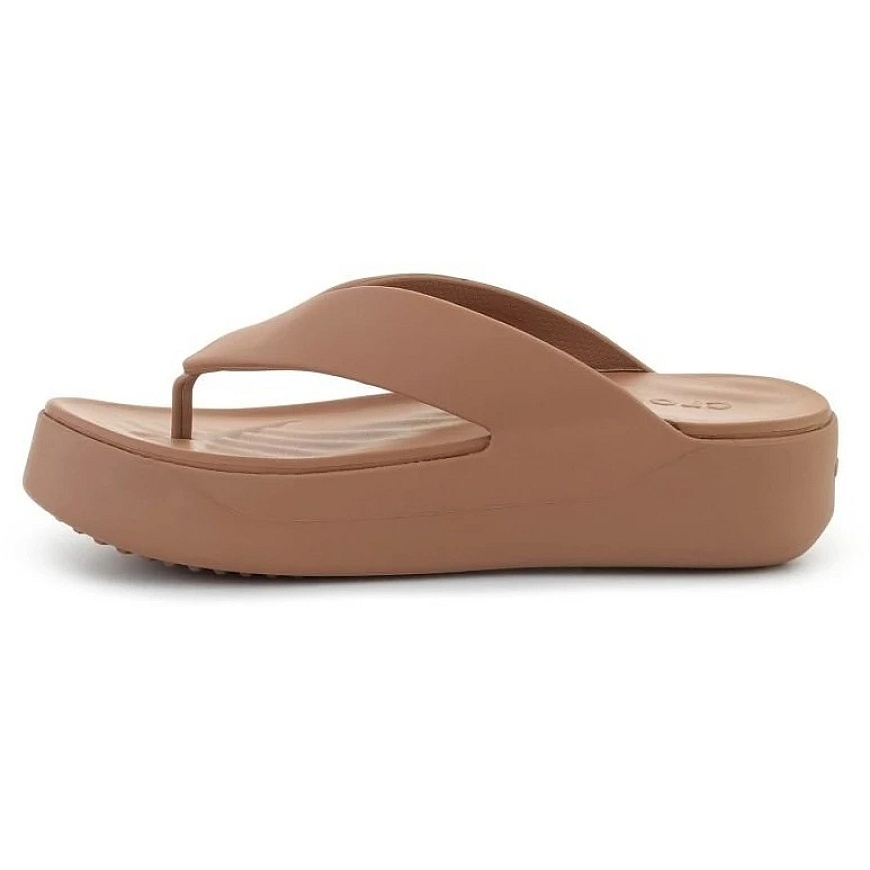 Women's Toe Post Slippers Crocs Getaway Platform, Chocolate Brown – 5
