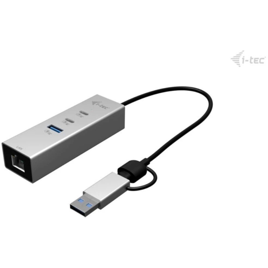 I-tec USB-C/USB-A metalinis šakotuvas 3 - 2x USB-C 1x USB-A 2.5GLAN – 2