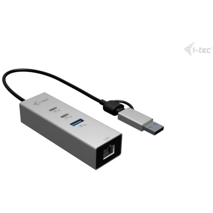 I-tec USB-C/USB-A metal hub 3 - 2x USB-C 1x USB-A 2.5G LAN – 3