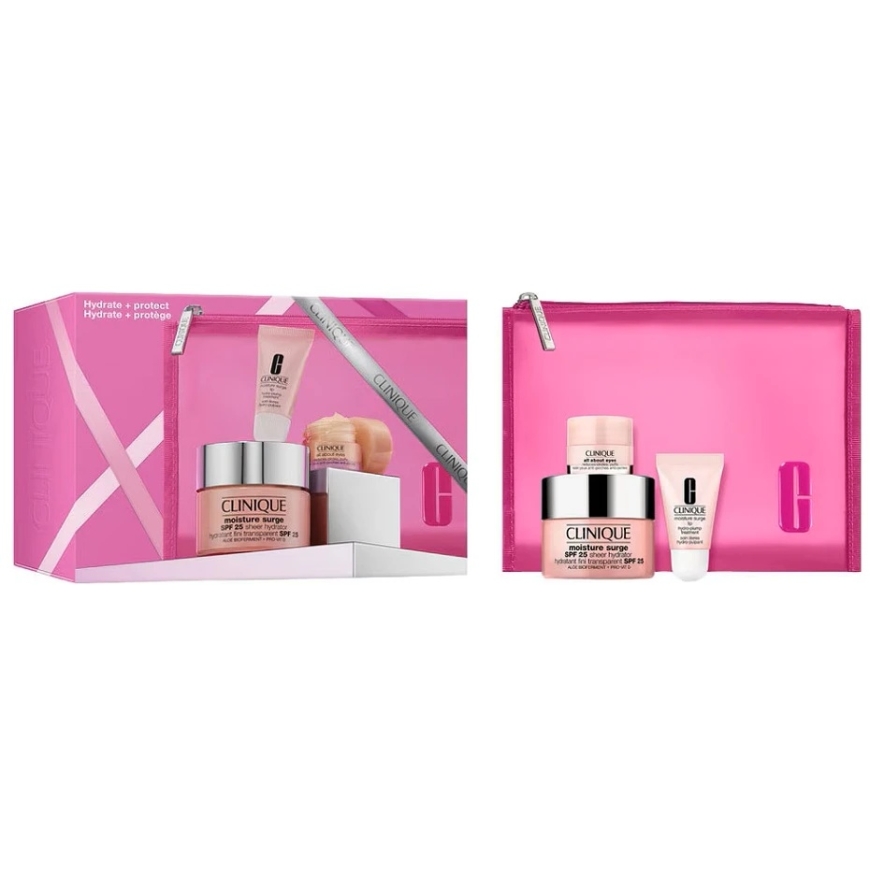 Clinique Hydrate + Protect set: moisturizing cream SPF25 50 ml + lip balm 7 ml + eye cream-gel 5 ml