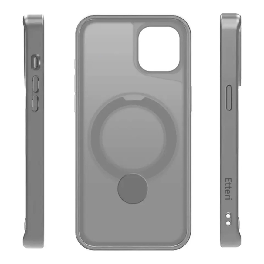 Etteri Matt Mag Ring telefoni ümbris alusega ja MagSafe toega iPhone 15 hall – 4