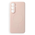 Silicone telefono dėklas su MagSafe palaikymu Samsung Galaxy S26 FE (S741) rožinis