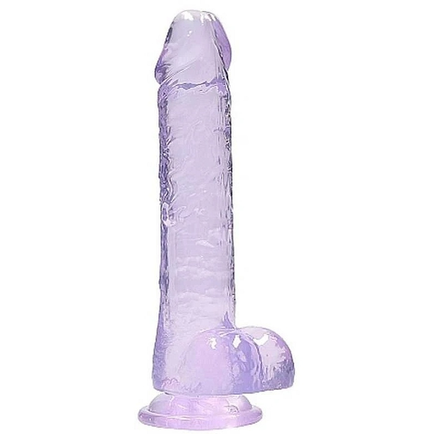 Realrock By Shots Realrock Large purple dildo with suction cup and testicles 21cm