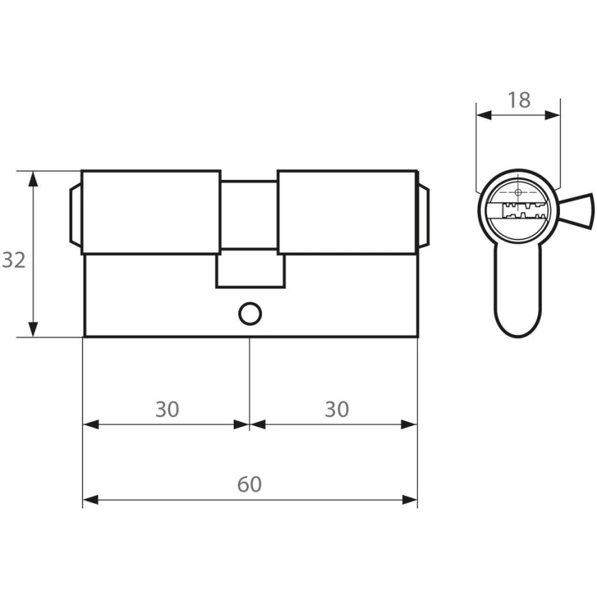PSG 63.63030.MC messingist silindri sisemus 30/30, must – 2