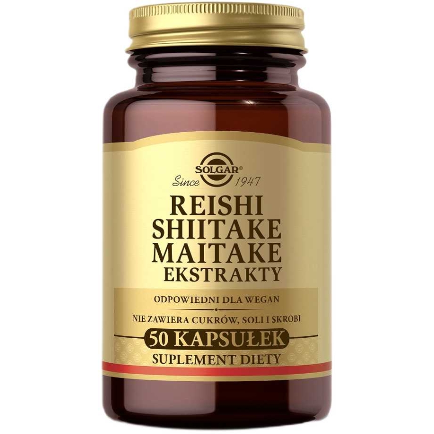 Solgar Reishi Shitake Maitake toidulisand 50 kapslit