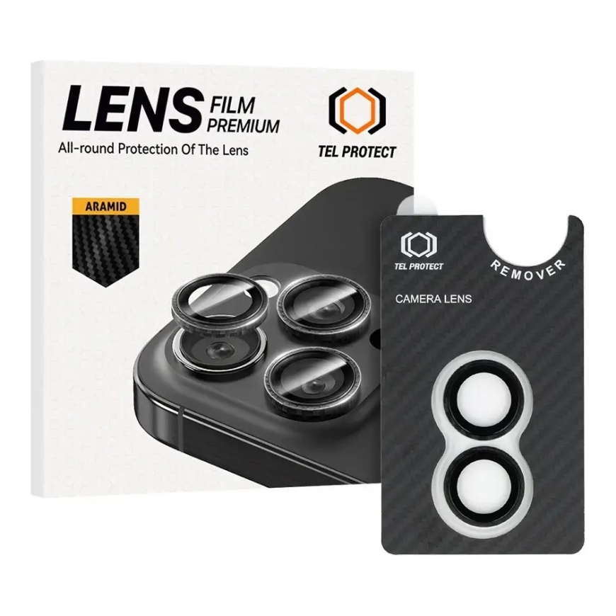 Tel Protect 3D Lens Aramid kameros apsauginis stiklas telefonui iPhone 16 | iPhone 16 Plus (2 vnt.)