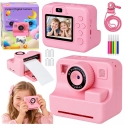 Lean Toys Kids Digital Camera with Instant Printer and 4 Thermal Paper Rolls, Pink, approximately 9.5 × 8 × 6 cm Lean Toys Kids Digital Camera with Instant Printer and 4 Thermal Paper Rolls, Pink, approximately 9.5 × 8 × 6 cm