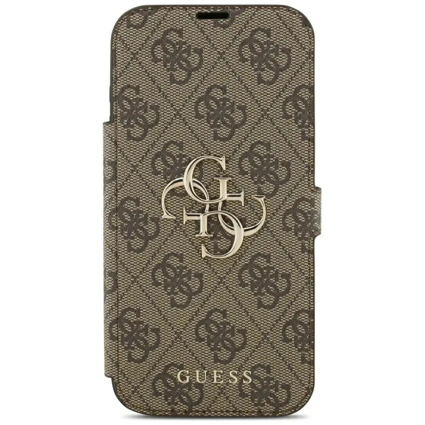 Guess 4G Metal Logo book type phone case for iPhone 18 Pro Max | iPhone 17 Pro Max brown – 3