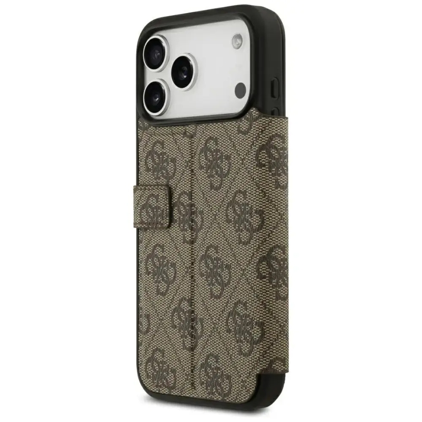 Guess 4G Metal Logo raamatutüüpi telefoni ümbris iPhone 18 Pro Max | iPhone 17 Pro Max pruun – 5