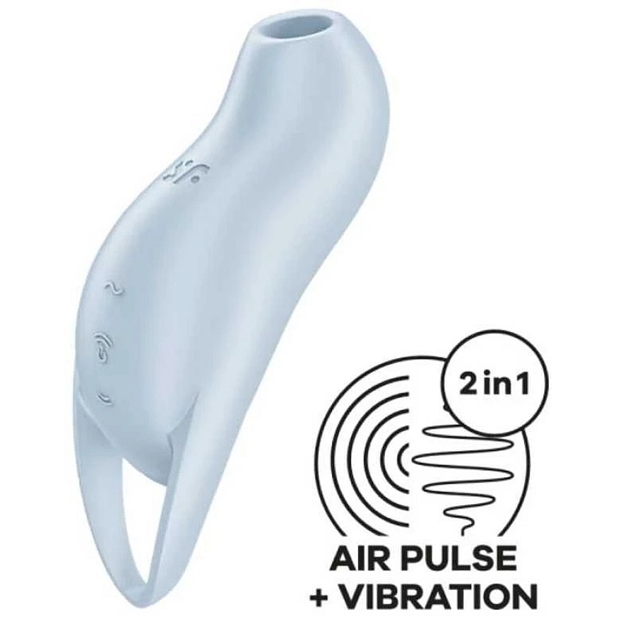 Стимулятор клитора Satisfyer Pocket Pro 1 с волнами давления Синий – 5