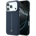 Mercedes Leather Semi Wrap Iconic Line чехол с поддержкой MagSafe для телефона iPhone 17 Pro тёмно-синий