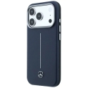 Mercedes Leather Semi Wrap Iconic Line чехол с поддержкой MagSafe для телефона iPhone 17 Pro тёмно-синий
