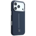Mercedes Leather Semi Wrap Iconic Line telefoni ümbris MagSafe toega iPhone 17 Pro tumesinine